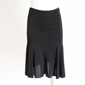 Azzedine Alaïa 90s Black Perforated Trumpet Skirt Viscose Size S Vintage